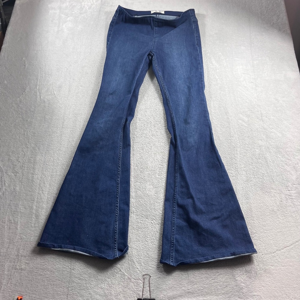 We The Free Free People Penny Pull On Flare Jeans Dark Wash Denim Size 27